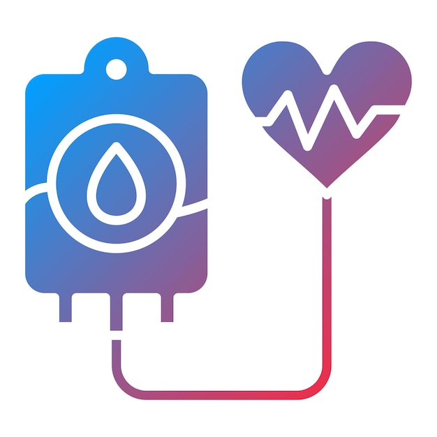 Imagen vectorial del icono de la bolsa de sangre Se puede utilizar para el chequeo de salud
