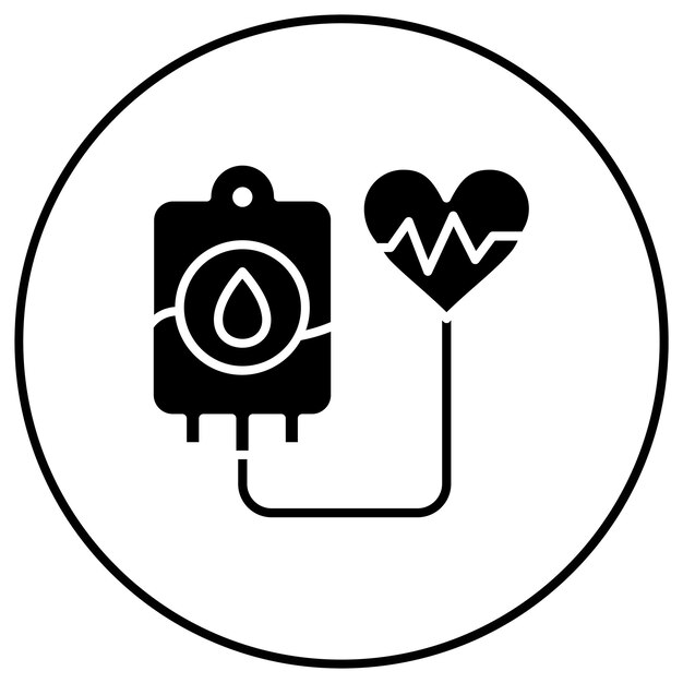 Imagen vectorial del icono de la bolsa de sangre Se puede utilizar para el chequeo de salud