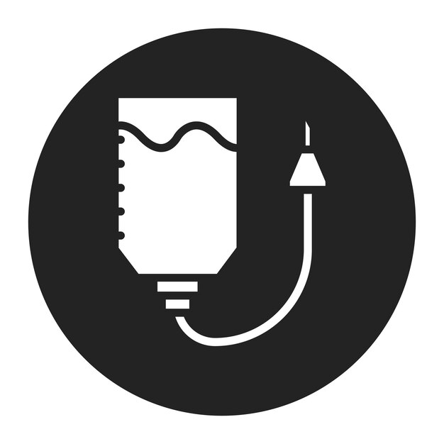 Imagen vectorial del icono de la bolsa de transfusión de sangre Se puede utilizar para hospitales psiquiátricos