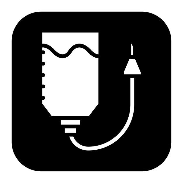 Imagen vectorial del icono de la bolsa de transfusión de sangre Se puede utilizar para hospitales psiquiátricos