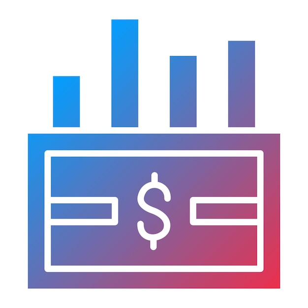 Imagen vectorial del icono de la bolsa de valores Se puede utilizar para la contabilidad