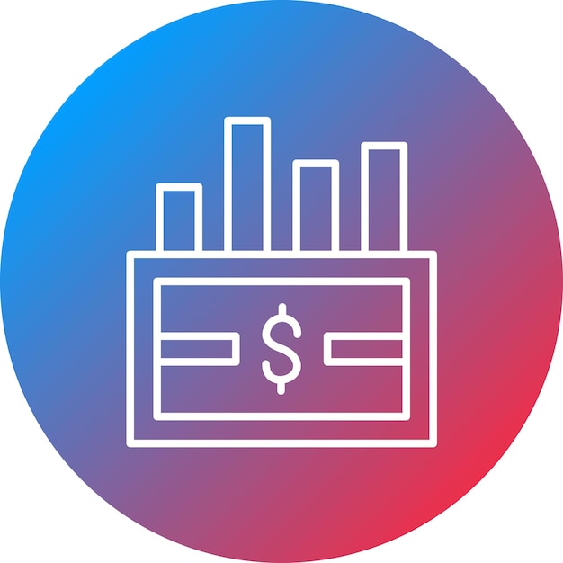 Imagen vectorial del icono de la bolsa de valores Se puede utilizar para la contabilidad