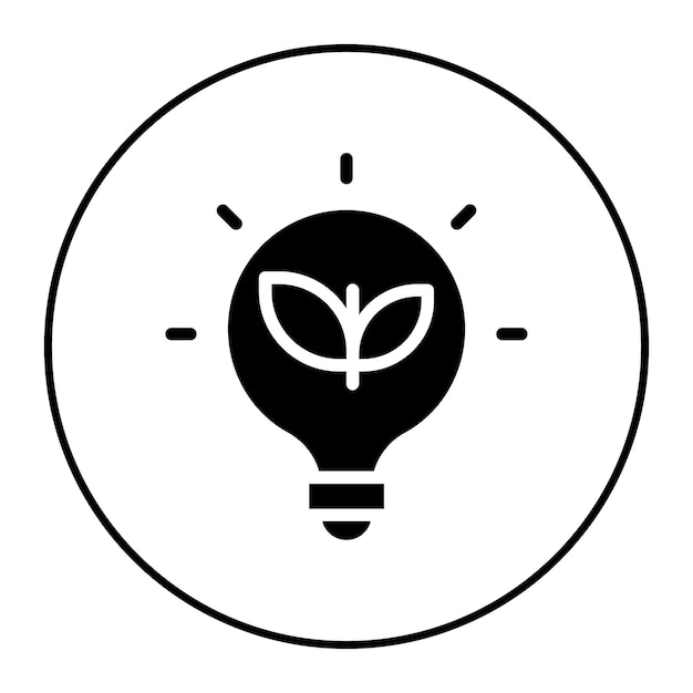 Imagen vectorial del icono de la bombilla ecológica Se puede utilizar para el Día Mundial del Medio Ambiente