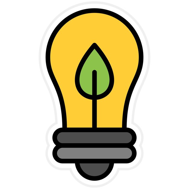 Imagen vectorial del icono de la bombilla ecológica Se puede utilizar para Ecología