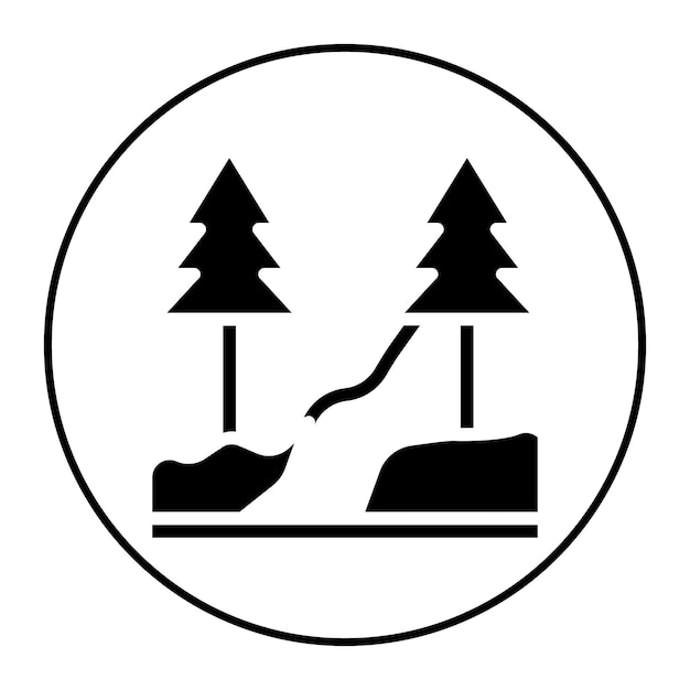 Imagen vectorial del icono del bosque Se puede usar para Adventure