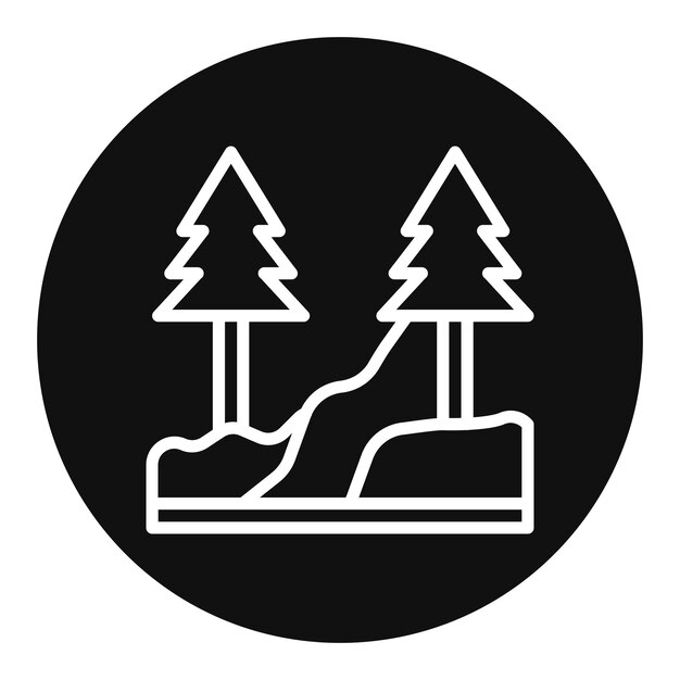 Imagen vectorial del icono del bosque Se puede usar para Adventure