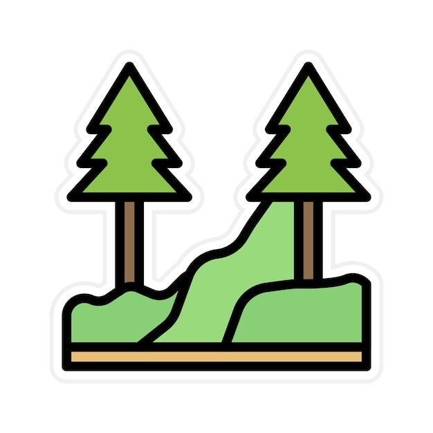 Imagen vectorial del icono del bosque Se puede usar para Adventure