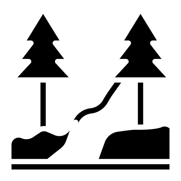 Imagen vectorial del icono del bosque Se puede usar para Adventure