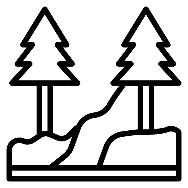 Imagen vectorial del icono del bosque Se puede usar para Adventure