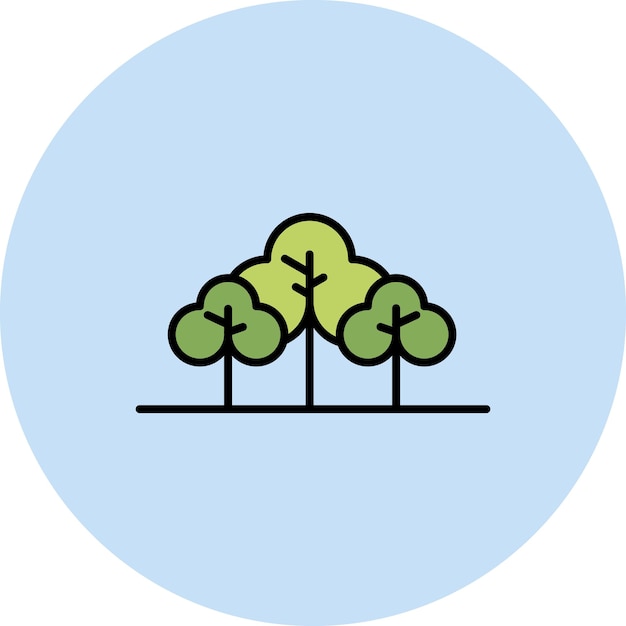 Imagen vectorial del icono del bosque Se puede usar para Spring