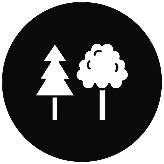 Imagen vectorial del icono del bosque Se puede utilizar para la aldea