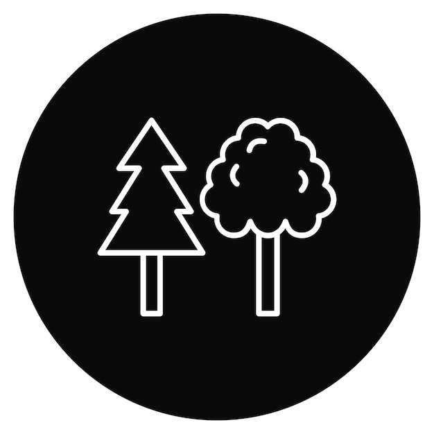 Imagen vectorial del icono del bosque Se puede utilizar para la aldea