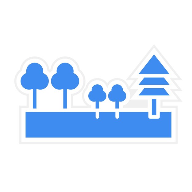 Imagen vectorial del icono del bosque Se puede utilizar para el mapa y la navegación