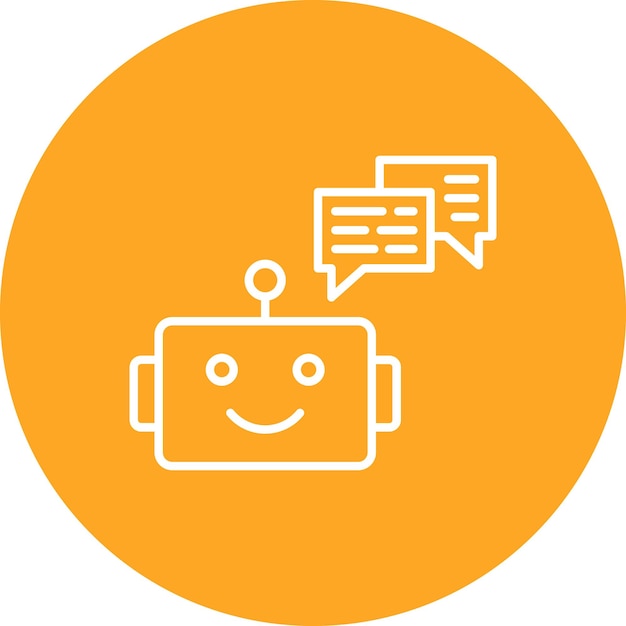 Imagen vectorial del icono del bot de chat Se puede usar para codificación y desarrollo