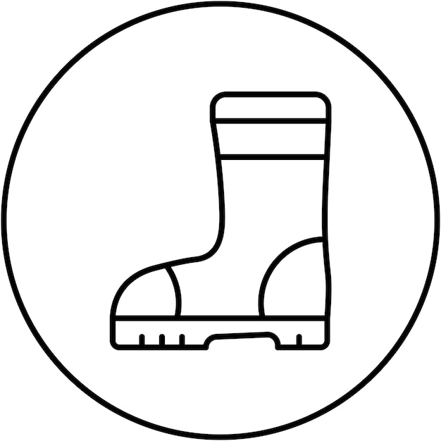 La imagen vectorial del icono de las botas de goma se puede utilizar para la jardinería
