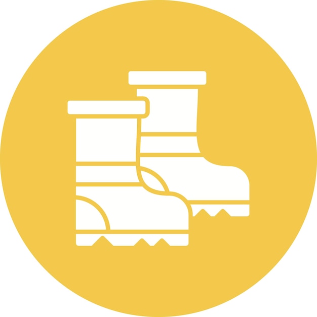 La imagen vectorial del icono de las botas de goma se puede utilizar para la pesca