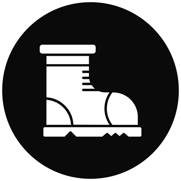 La imagen vectorial del icono de las botas de senderista se puede usar para la supervivencia