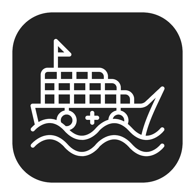 La imagen vectorial del icono del bote de rescate se puede utilizar para el rescate y la respuesta