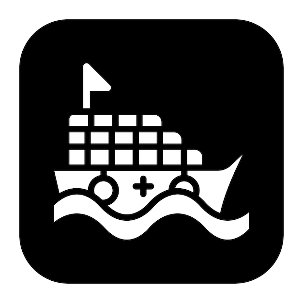 La imagen vectorial del icono del bote de rescate se puede utilizar para el rescate y la respuesta