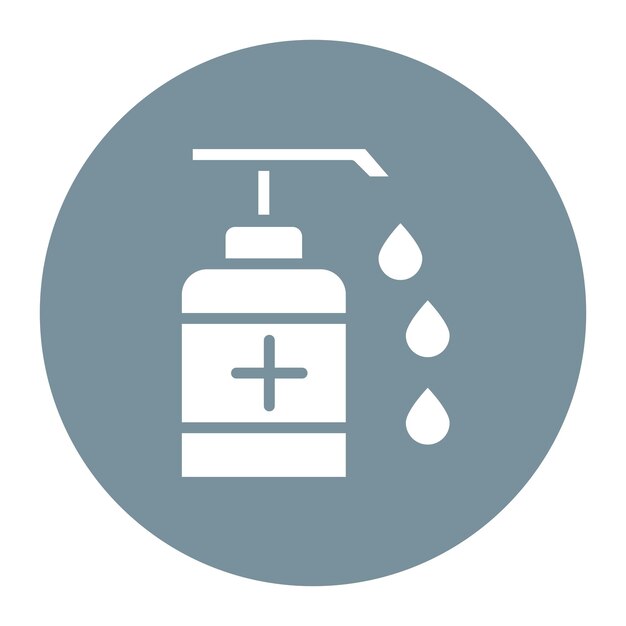 La imagen vectorial del icono de la botella de desinfectante para manos se puede utilizar para enfermedades infecciosas