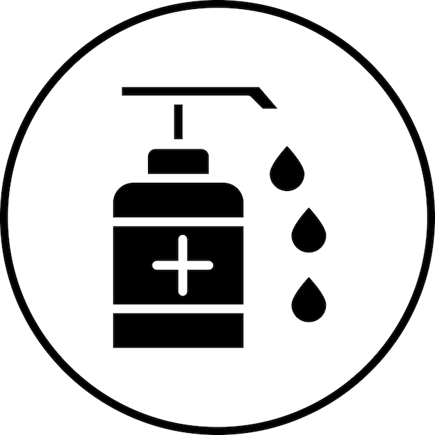 La imagen vectorial del icono de la botella de desinfectante para manos se puede utilizar para enfermedades infecciosas