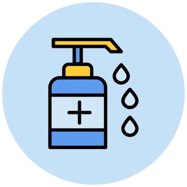 La imagen vectorial del icono de la botella de desinfectante para manos se puede utilizar para enfermedades infecciosas