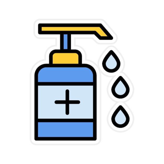 La imagen vectorial del icono de la botella de desinfectante para manos se puede utilizar para enfermedades infecciosas