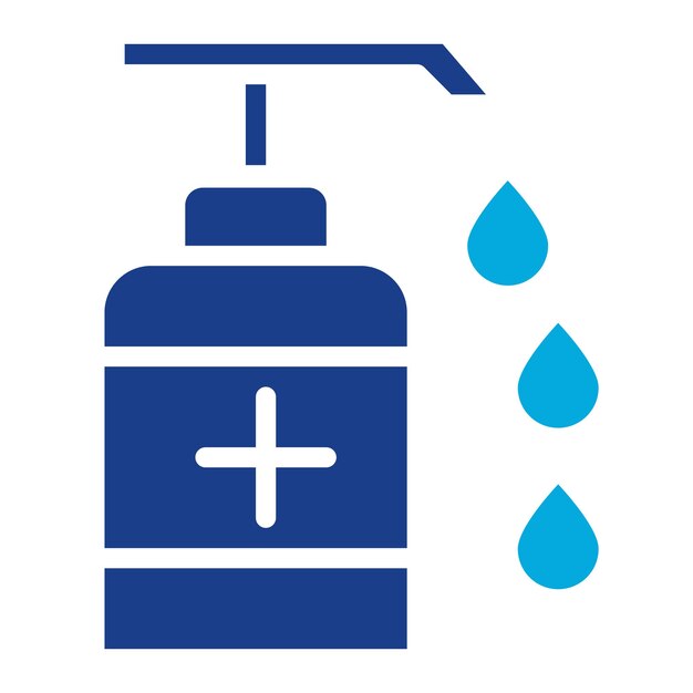 La imagen vectorial del icono de la botella de desinfectante para manos se puede utilizar para enfermedades infecciosas
