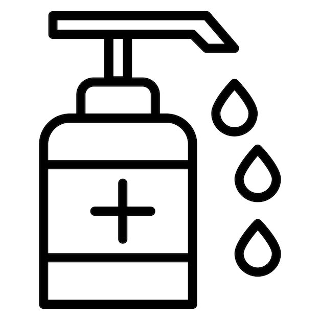 La imagen vectorial del icono de la botella de desinfectante para manos se puede utilizar para enfermedades infecciosas