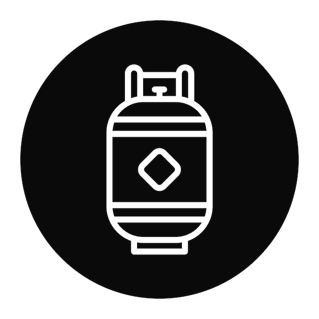 Imagen vectorial del icono de la botella de gas Se puede utilizar para la ciencia