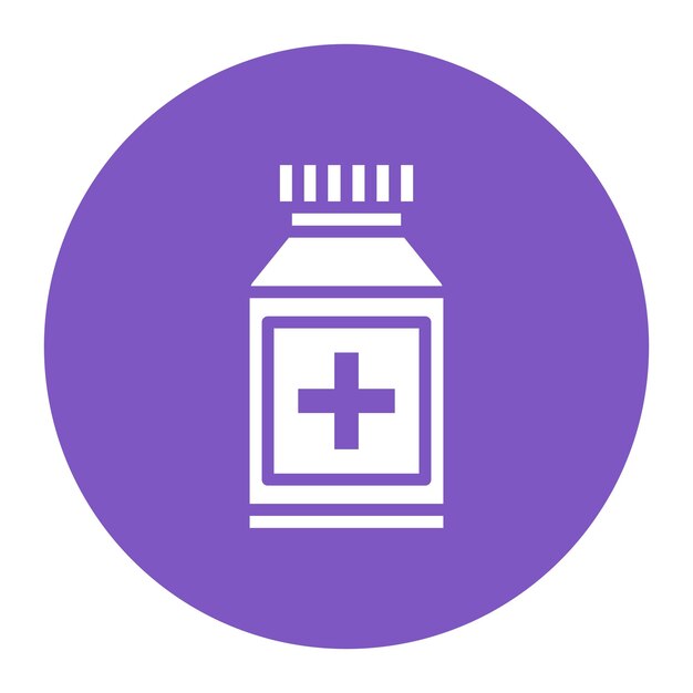 Imagen vectorial del icono de la botella de medicina Se puede utilizar para la enfermería