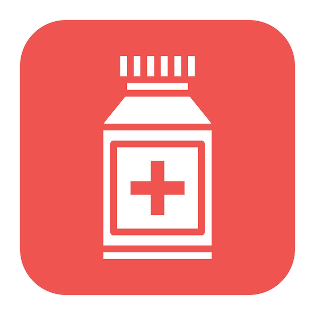 Imagen vectorial del icono de la botella de medicina Se puede utilizar para la enfermería