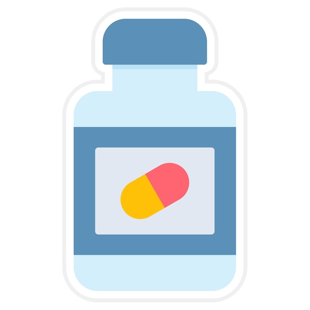 Vector imagen vectorial del icono de la botella de pastillas se puede utilizar para la investigación y la ciencia