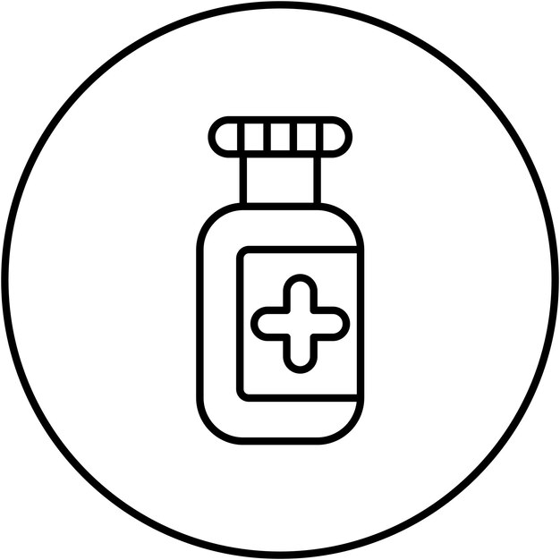 Imagen vectorial del icono de la botella de pastillas Se puede utilizar para la medicina I