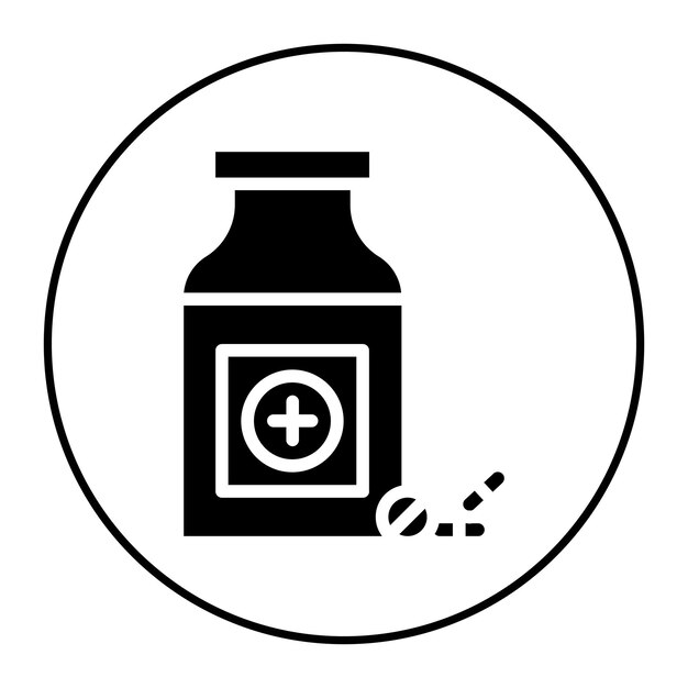 Imagen vectorial del icono de la botella Pílula puede usarse para la tuberculosis