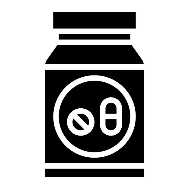 Imagen vectorial del icono de la botella se puede utilizar para la pílula de enfermería