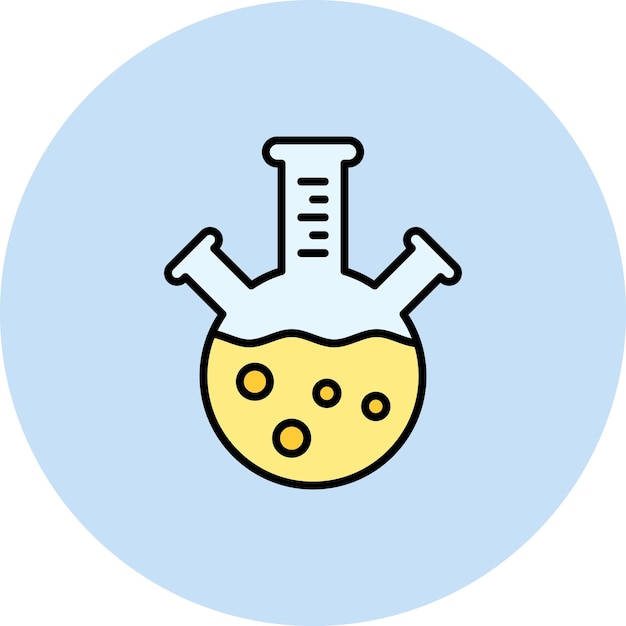 La imagen vectorial del icono de la botella de tres cuellos se puede utilizar para la química