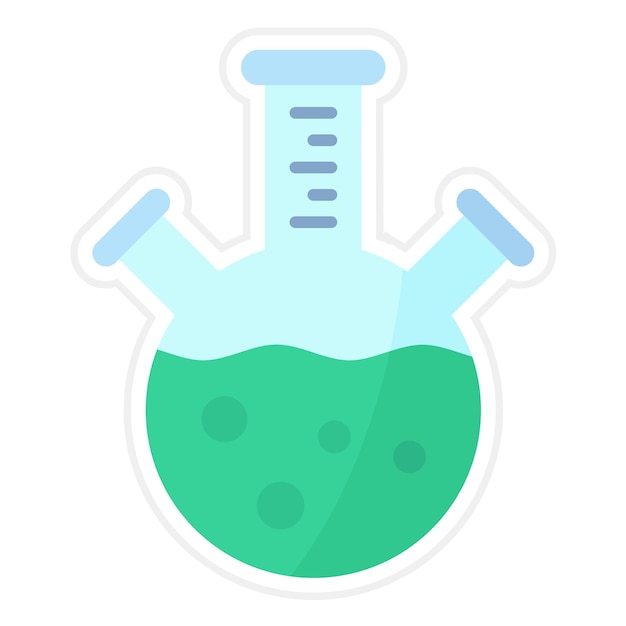 La imagen vectorial del icono de la botella de tres cuellos se puede utilizar para la química