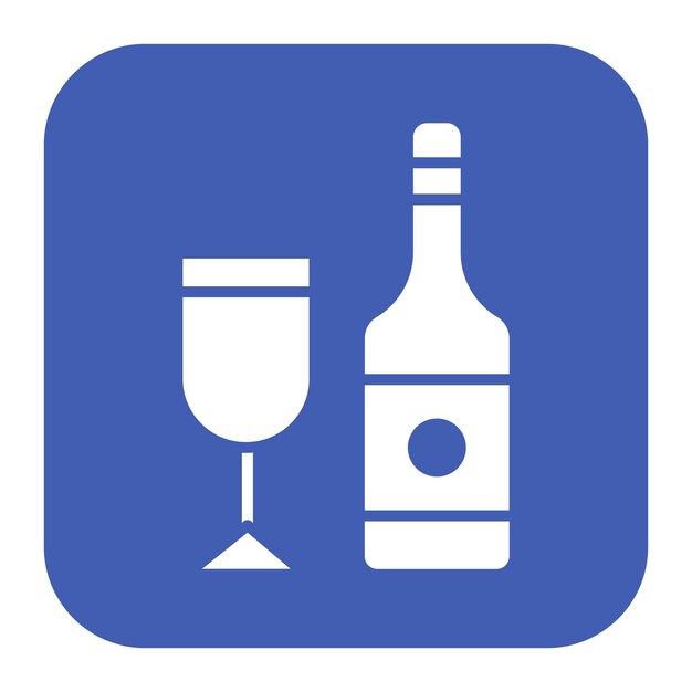 Imagen vectorial del icono de la botella de vino Se puede usar para el Día del Padre