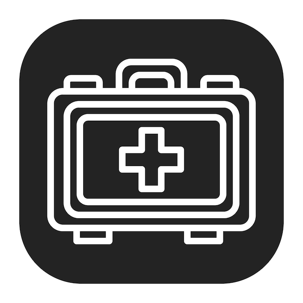 Imagen vectorial del icono del botiquín de primeros auxilios Se puede usar para el maratón