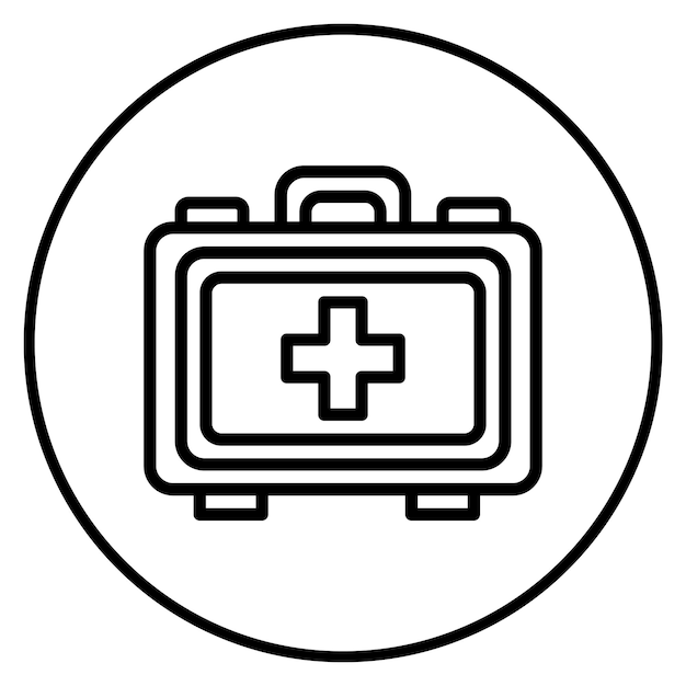 Imagen vectorial del icono del botiquín de primeros auxilios Se puede usar para el maratón