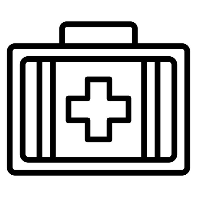 Imagen vectorial del icono del botiquín de primeros auxilios Se puede utilizar para el rescate y la respuesta