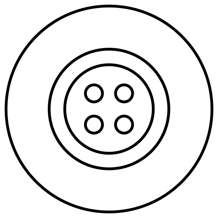 Vector imagen vectorial del icono del botón de la ropa se puede usar para coser