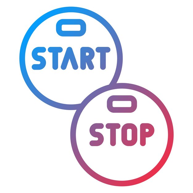 Imagen vectorial del icono del botón Start Stop Se puede utilizar para la robótica