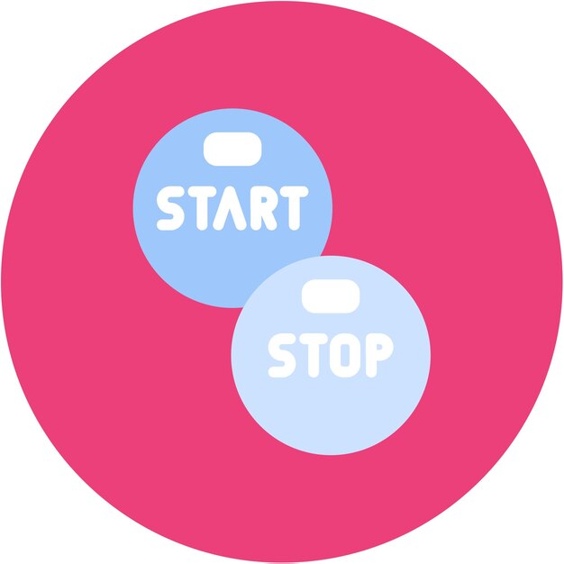 Imagen vectorial del icono del botón Start Stop Se puede utilizar para la robótica