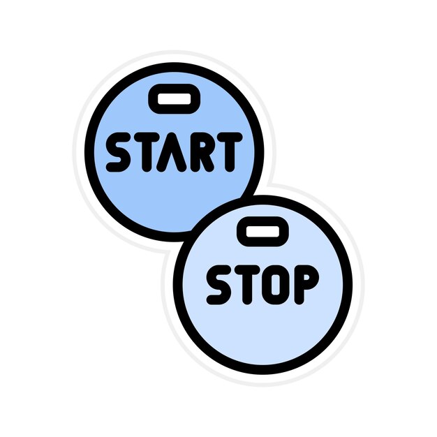 Imagen vectorial del icono del botón Start Stop Se puede utilizar para la robótica