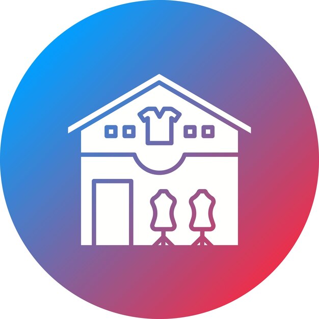 Imagen vectorial del icono de la boutique Se puede usar para coser