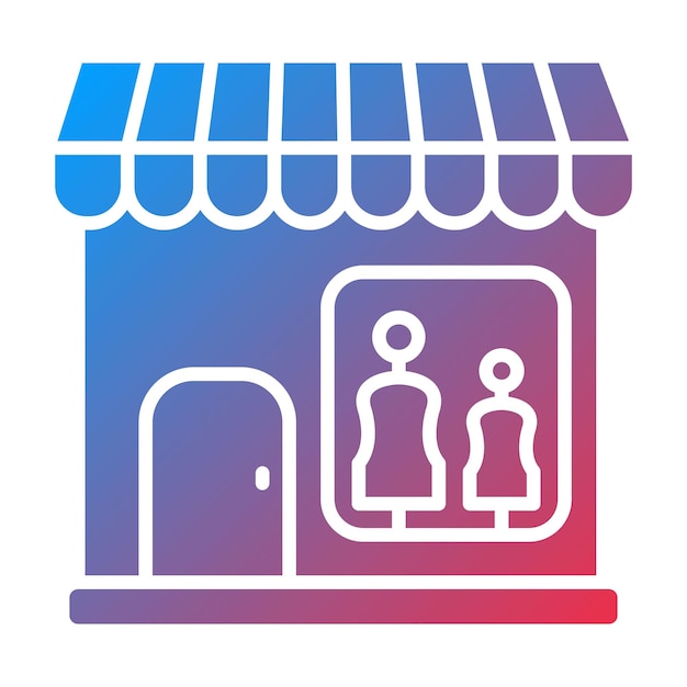 Imagen vectorial del icono de la boutique Se puede utilizar para tiendas y tiendas