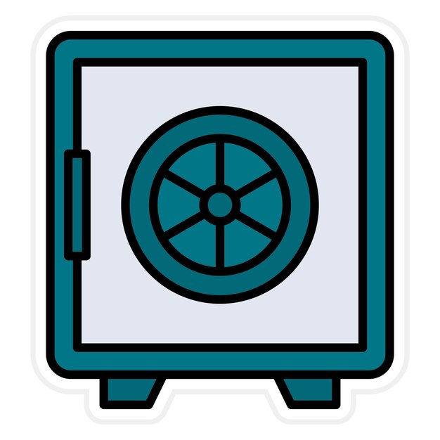 Imagen vectorial del icono de la bóveda de dinero Se puede usar para Crime and Law