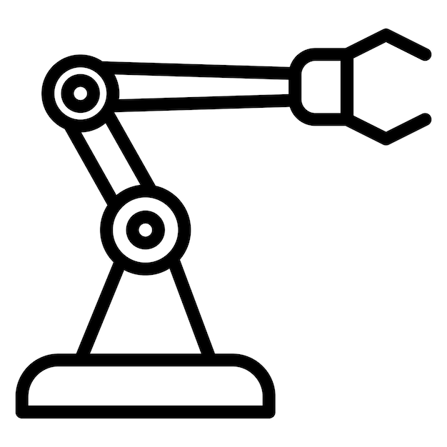 Imagen vectorial del icono del brazo robótico Se puede utilizar para la cadena de suministro